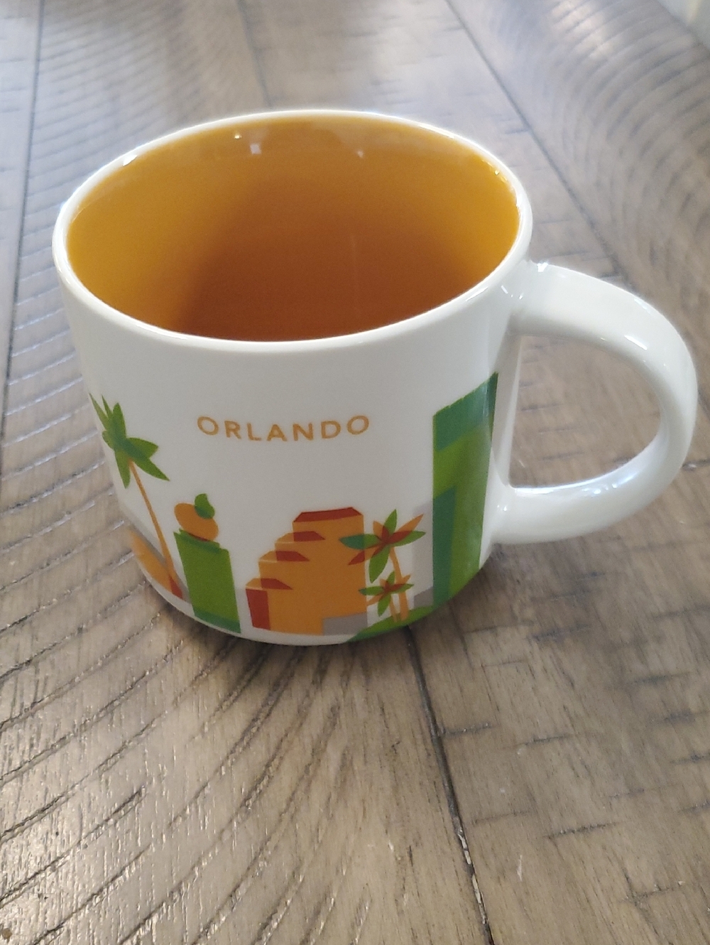 Starbucks Orlando Mug - White Exterior with Orange Interior